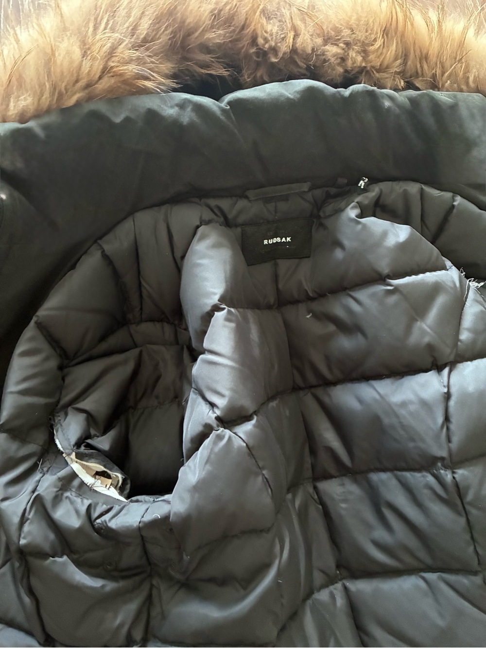 RUDSAK Black Parka Coat with Fur Trim - Picture 4 of 8
